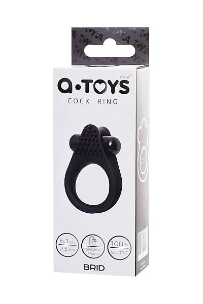 A-Toys by TOYFA Penis �zerindeki titre�im halkas� Brid, silikon, siyah, 6,3, � 3,1 cm