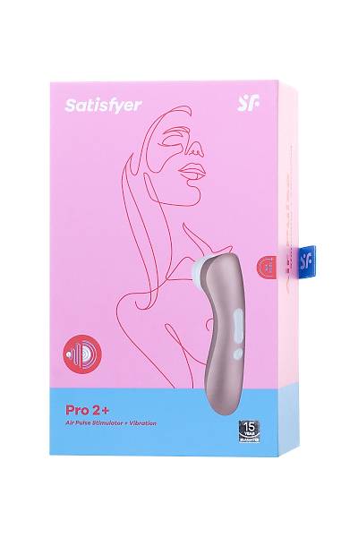 Satisfyer PRO 2+ Titreim vakum dalgas temassz klitoris stimlatr, silikon, pembe, 15 cm