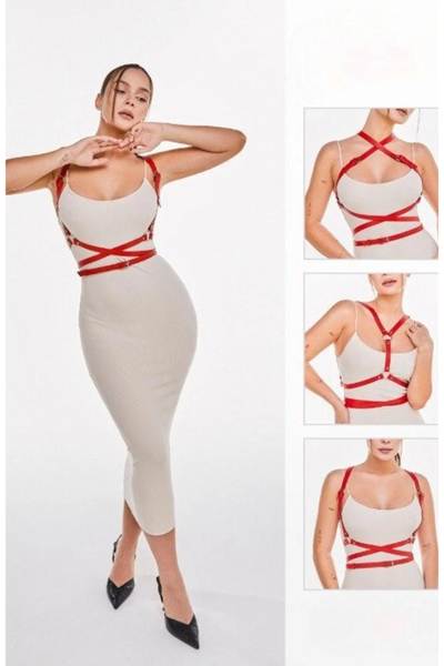 Ask�l�  Deri Kemer K�rm�z� AKSESUAR