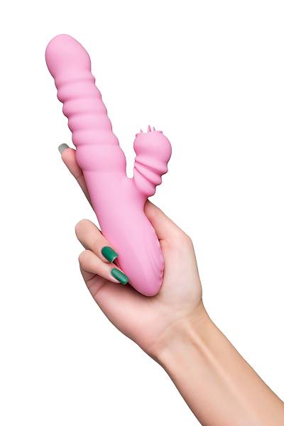 JOS Lixy Vibrat�r, Yukar� ve A�a�� Fonksiyonlu, Silikon, Pembe, 23 cm
