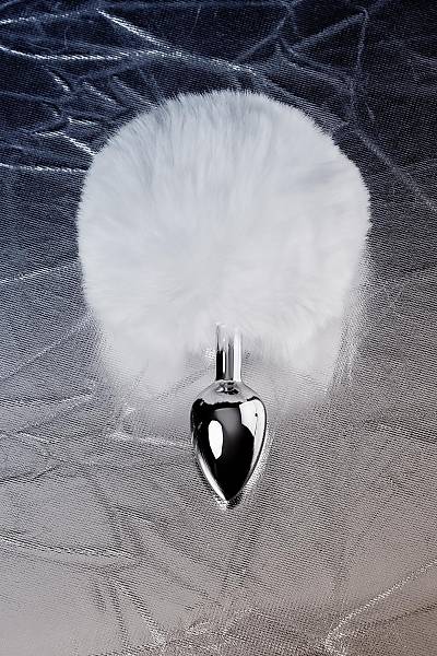 Metal by TOYFA anal k�l�f, minyon, metal+ Faux k�rk, g�m��, beyaz at kuyru�u, 4,