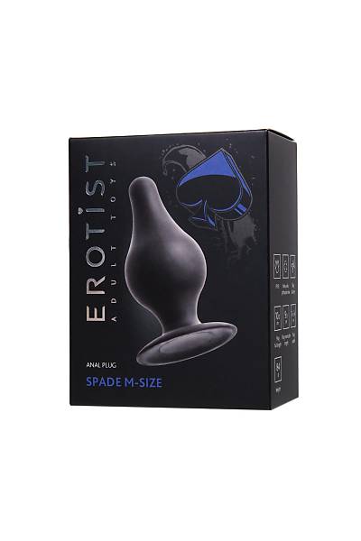 Erotist Spade M Silekspan, Siyah Plug 10 cm