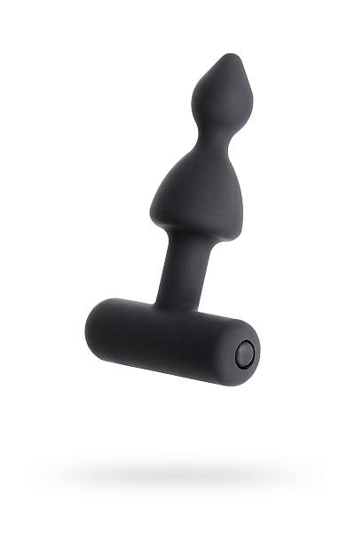 Erotist anal vibratr, siyah, silikon, 8,5 cm