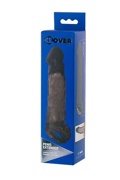 Toyfa XLover ba�l���, boyutu artt�rmak i�in, TPE, siyah, 19.5 cm
