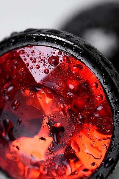 Metal by TOYFA Anal klf, Metal, siyah, krmz kristalli, 7,2 cm, 2,8 cm, 50 g