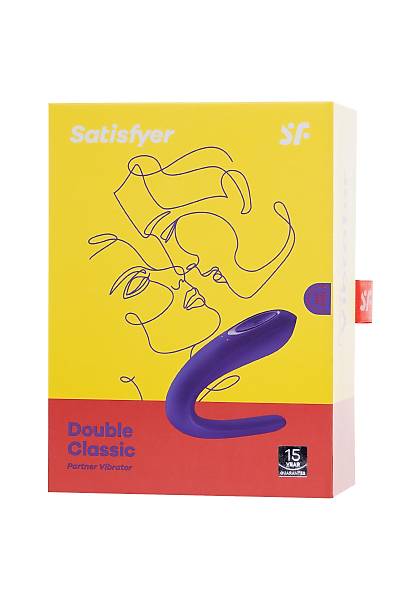 Satisfyer Double Classic �ok i�levli �ift stim�lat�r� , silikon, mor, 18,5 cm.