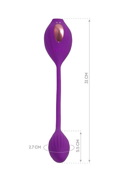 JOS Ginny Vakum Klitoral Vibrator, Silikon, Mor, 31 cm