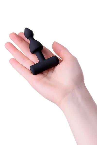 Erotist anal vibratr, siyah, silikon, 8,5 cm