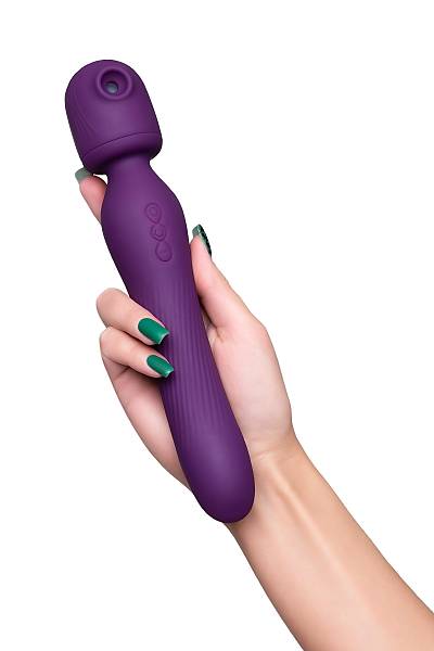 JOS 2'si 1 arada Kisom Stim�lat�r�, Silikon, Mor, 24 cm