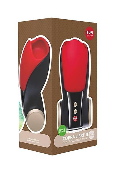 Fun Factory Cobra Libre vibrat�r, silikon, k�rm�z�, 14 cm