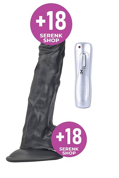 Titreimli Ralistik Dz Durulu Siyah Renk Damarl Penis 24cm