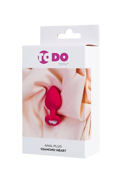 ToDo by Toyfa Diamond Heart anal K�l�f, silikon, pembe, 9,5 cm, � 4 cm