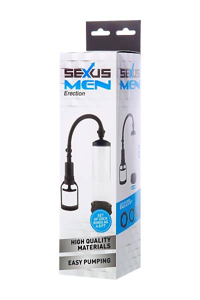 Sexus Men Erection penis pompas�, Vakum, Mekanik, ABS plastik, Siyah, 23 cm