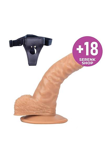 Kemerli Strapon Et Dokulu Yumuak Penis 19cm
