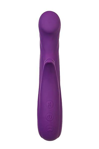 JOS Julli Yukar ve Aa levlerine Sahip Titreimli Silindir, Silikon, Mor Vibratr, 20,5 cm