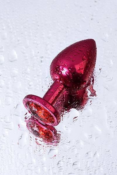 Metal by TOYFA anal k�l�f, Metal, k�rm�z�, k�rm�z� kristalli, �3,4 cm, 85 g