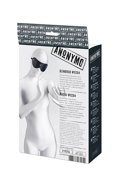 Anonymo G�z Maskesi, PU deri, Siyah  24 cm