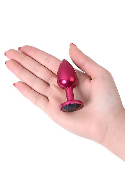 Metal by TOYFA anal k�l�f, Metal, k�rm�z�, siyah kristalli, 7,2 cm, �2,8 cm, 50 g