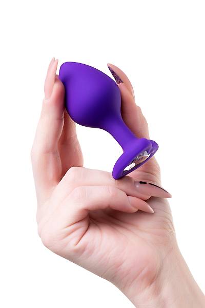 ToDo by Toyfa Diamond Heart anal klf, silikon, mor, 8 cm,  3 cm