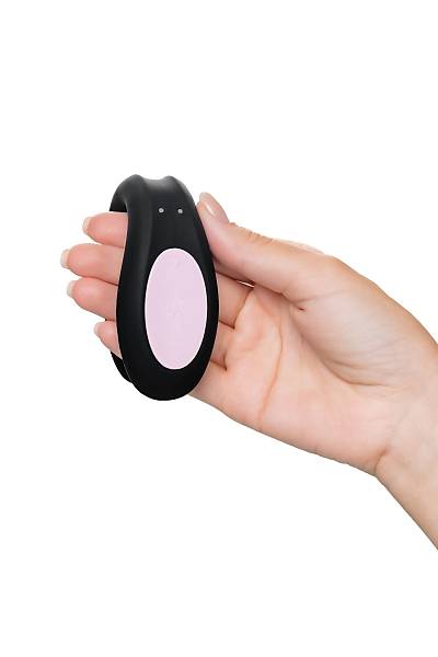 Satisfyer Double Fun Black �iftler ��in Mini Vibrat�r, silikon, siyah, 18 cm