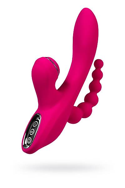 JOS TRIPLING  3'� 1 Arada Vibrat�r, Silikon, Pembe, 21 cm