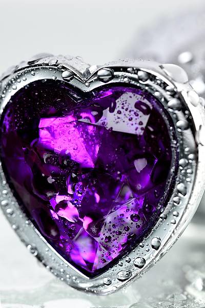 Metal by TOYFA anal k�l�f, Metal, g�m��, mor kristalli, 8 cm, � 3,4 cm, 85 g