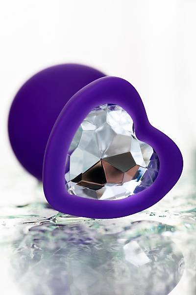 ToDo by Toyfa Diamond Heart anal klf, silikon, mor, 8 cm,  3 cm