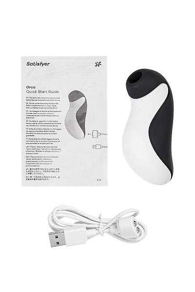 Satisfyer Orca Vakum dalgas temassz klitoral uyarc, silikon, siyah, 11,5 cm