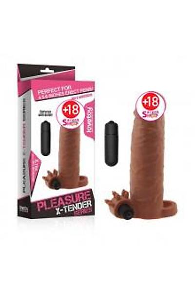 LOVETOY X-TENDER Realistik Titre�imli Penis K�l�f� Melez Rengi