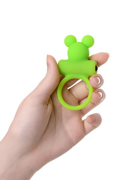 A-Toys by TOYFA Chio penis zerindeki titreim halkas, silikon, yeil, 8,1 cm,  3,1 cm