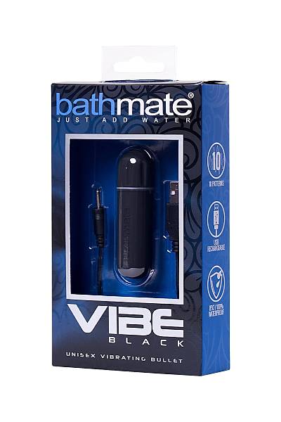 Bathmate Vibe Bullet Black, �arj edilebilir, su ge�irmez, plastik, siyah