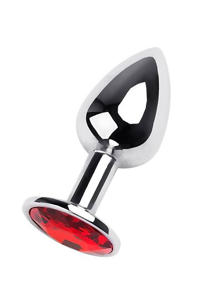 Metal by TOYFA anal k�l�f, Metal, g�m��, k�rm�z� kristalli, 7 cm, � 2,8 cm, 50 g