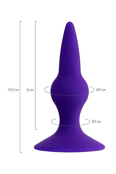 ToDo by Toyfa Klapsy Anal Plug, Silikon, Mor, 10,5 cm,  3 cm