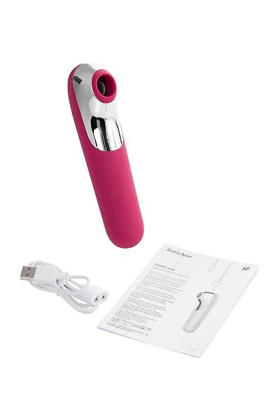 Satisfyer Dual Love Pink Vakum Dalgas� Temass�z Klitoral Stim�lat�r , Silikon, K�rm�z�, 16 cm.