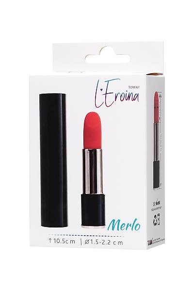 L'eroina Merlo Mini Ruj Vibratr, ABS plastik, Siyah, 10,5 cm