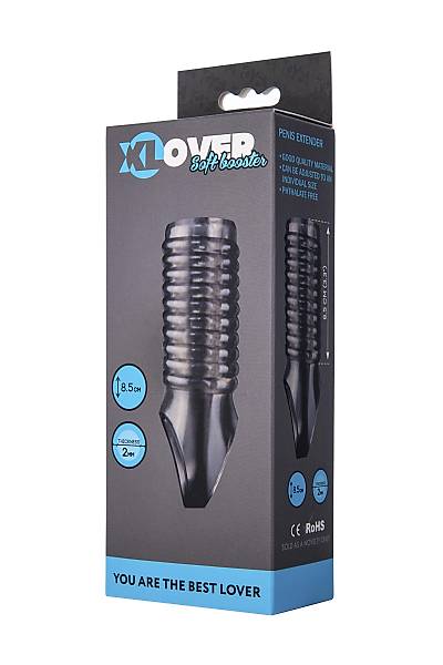 ToyFa XLover ba�l���, boyutu artt�rmak i�in, TPE, siyah transparan, 11 cm