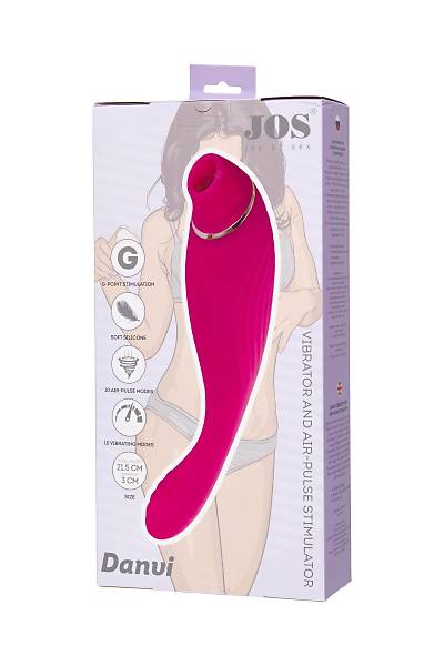 JOS Danvi vakum dalgas� uyar�ml� vibrat�r, Silikon, Pembe, 21,5 cm