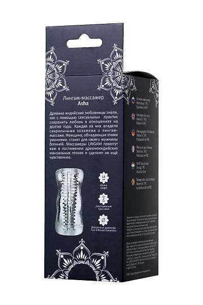 Lingam by TOYFA Masturbator gereki olmayan Asha, TPE, transparan, 14 cm