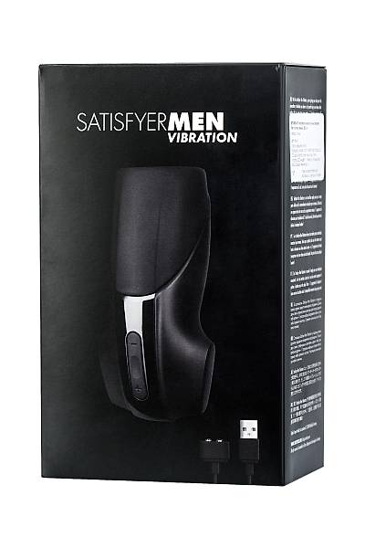 Satisfyer Men Vibration Masturbator, Silikon, Siyah, 14,5 cm