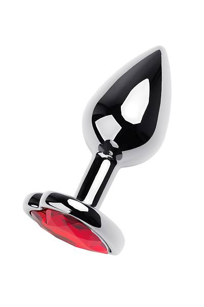Metal by TOYFA anal klf, Metal, gm, krmz kristalli, 7 cm,  2,7 cm, 50 g