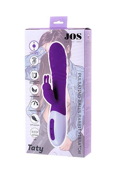 JOS TATY Titre�imli toplu Klitoral Uyar�c� vibrat�r, silikon, mor, 21,5 cm