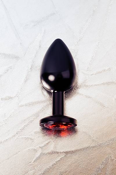 Metal by TOYFA anal man�onu, Metal, siyah, k�rm�z� kristalli, 8,2 cm, �3,4 cm, 85 g.