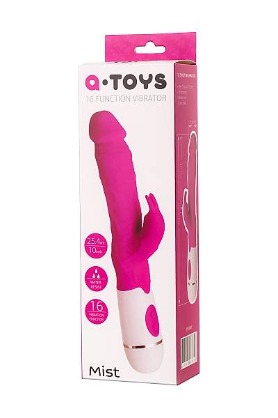 A-Toys by TOYFA Ger�ek�i olmayan Mist vibrat�r�, Silikon, Pembe, 25,4 cm