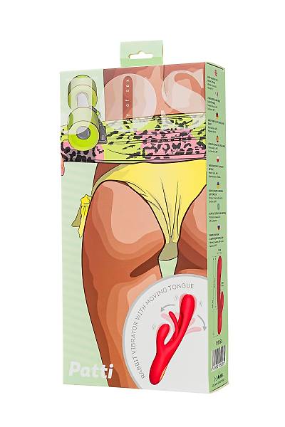 Klitoral uyar�c�l� vibrat�r JOS Patti, hareketli dilli, silikon, k�rm�z�, 24 cm