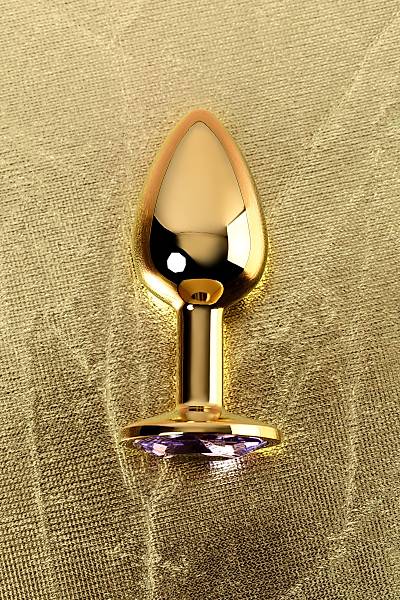 Metal by TOYFA anal klf, Metal, altn, mor kristalli, 7 cm,  2,8 cm, 50 g