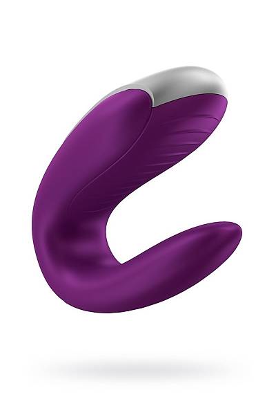 Satisfyer Double Fun Connect App Violet iftler iin ok ilevli stimlatr , silikon, mor, 18 cm