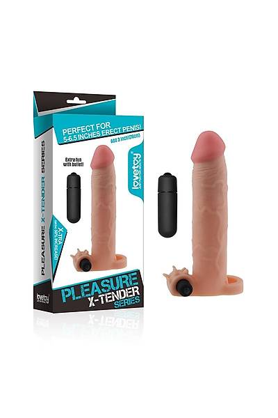 LOVETOY X-TENDER Realistik Titreimli Uzatmal Penis Klf Halka