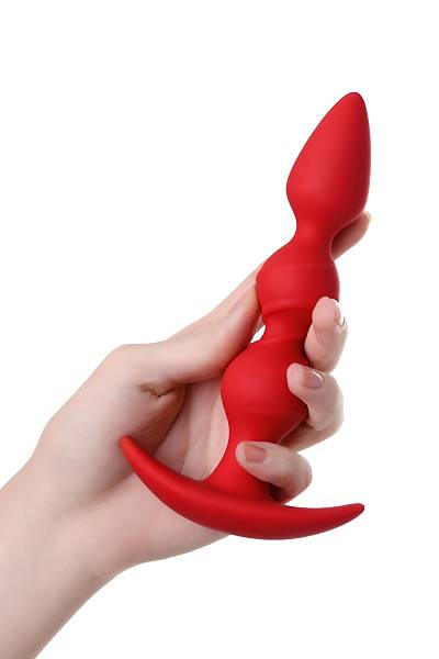 ToDo by Toyfa Trio anal k�l�f�, silikon, k�rm�z�, 16 cm, � 3,3 cm