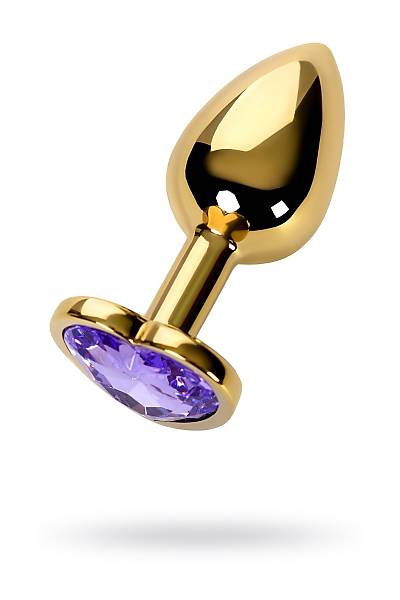 Metal by TOYFA anal klf, Metal, altn, mor kristalli, 7 cm,  2,7 cm, 50 g
