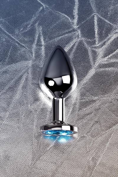 Metal by TOYFA anal klf, Metal, gm, mavi kristalli, 8 cm,  3,4 cm, 85 g